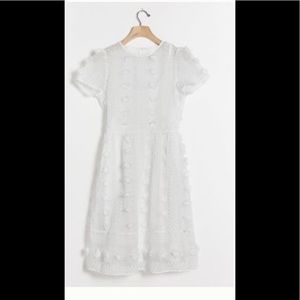 Anthropologie Bonita Textured Mini Dress,Ivory,US0